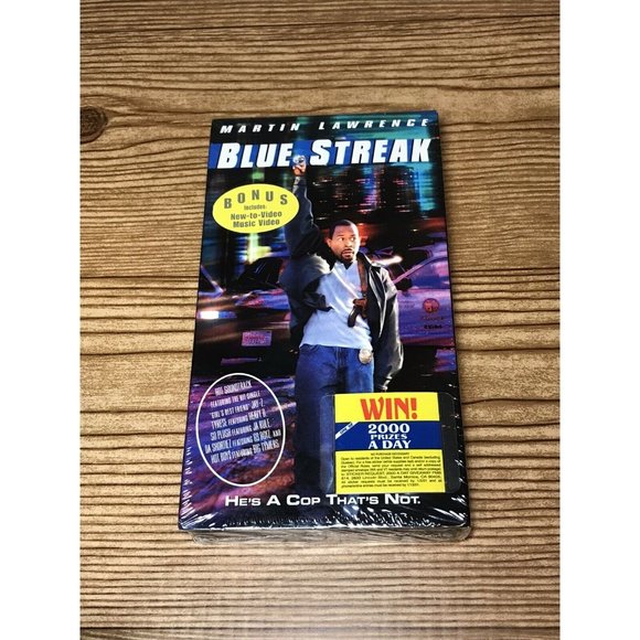 Media Blue Streak Vhs 200 Factory Sealed Watermarks New Tape Martin
